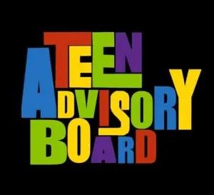 teen advisory board written in different color letters against a black background