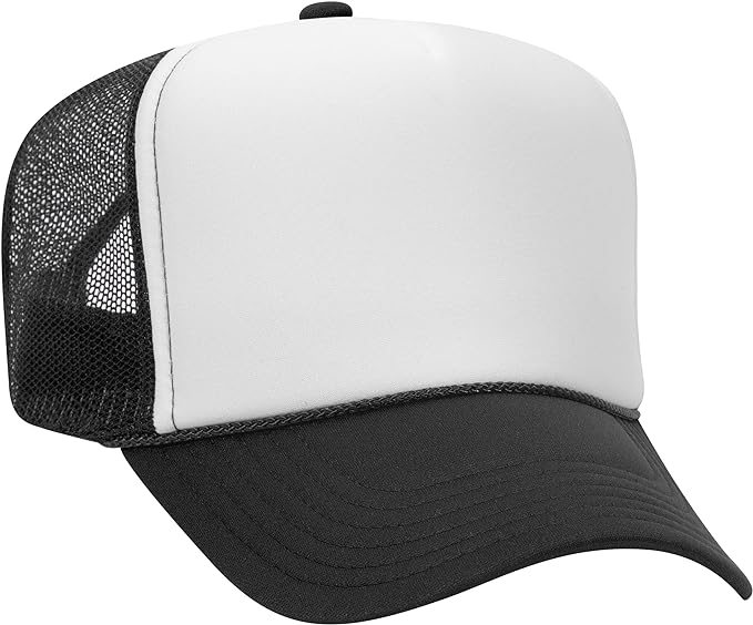 black and white blank canvas baseball cap